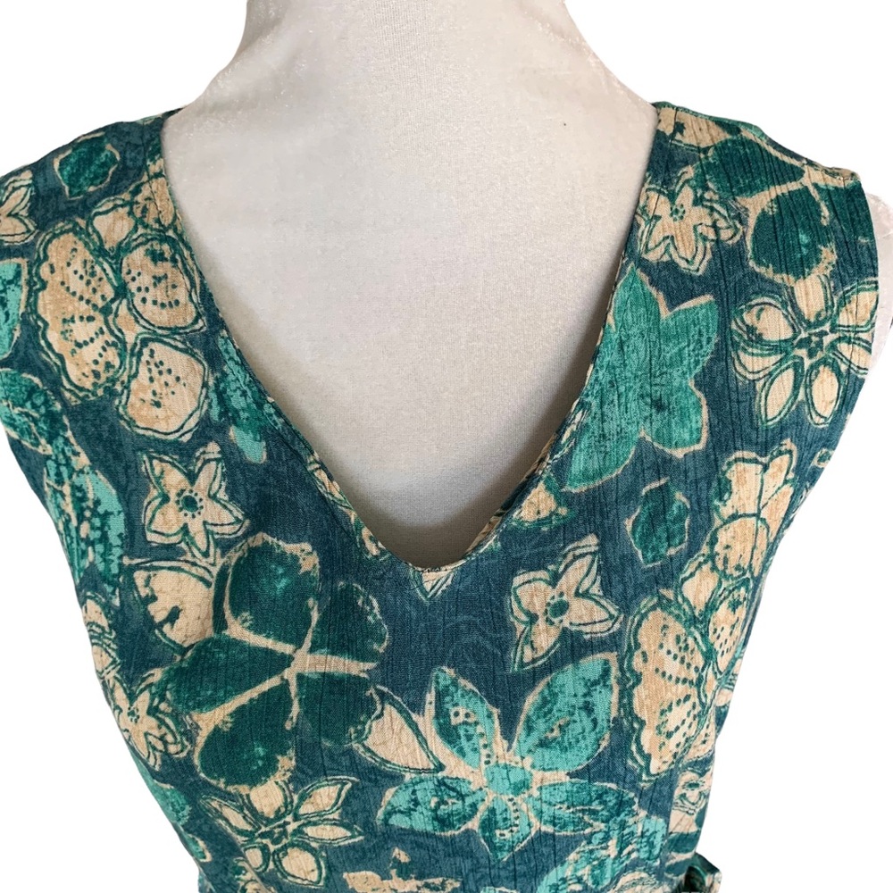 Vintage Kathie Lee Collection Women’s Green & Floral Dress - Picture 2 of 12
